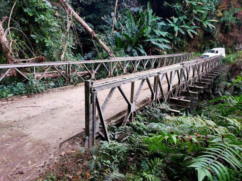 The Bailey bridge over Herazambak stream in Peren district. (Photos Courtesy: Arang Pame, Joint Secretary Nsong Area Public Organization)